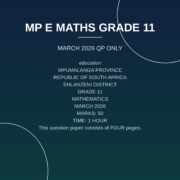 Mathematics Grade 11 Term 1 Exam (2026) PDF SCC-155