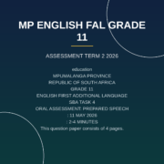 English First Additional Language Grade 11 (2026) Prepared Speech PDF SGW-157