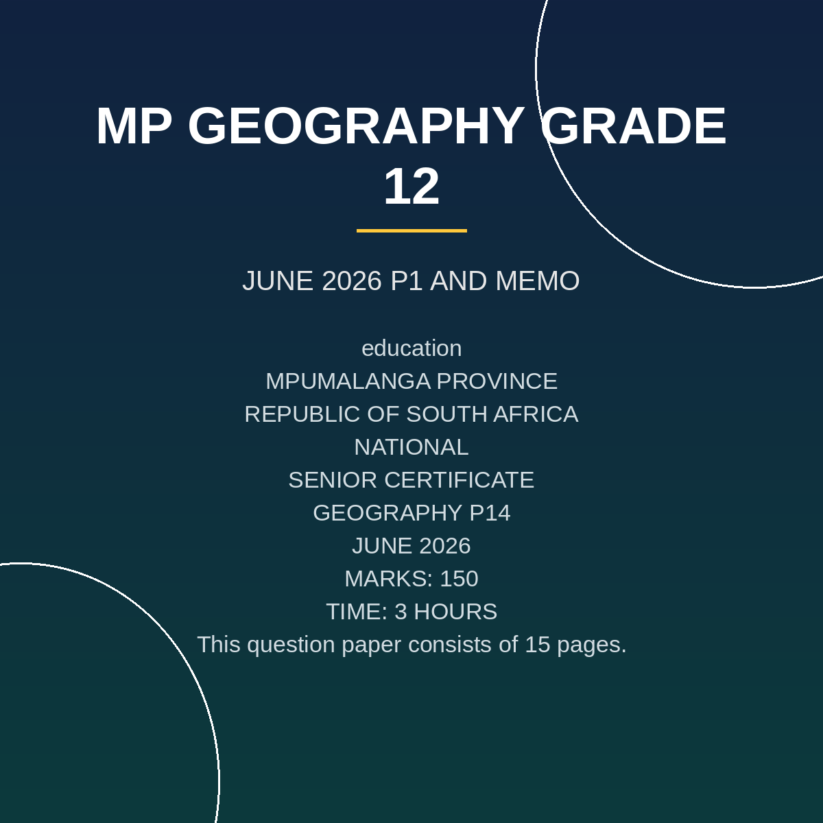 Geography Grade 12 Paper 1 Term 2 Exam (2026) PDF SIZ-158