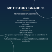History Grade 11 Term 1 Test (2026) PDF SPQ-160