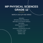 Physical Sciences Grade 12 Term 1 (2026) Controlled Test PDF TIZ-166