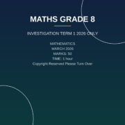 Mathematics Grade 8 Term 1 Investigation (2026) PDF TQD-167