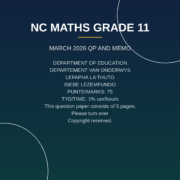 Mathematics Grade 11 Term 1 Test (2026) PDF TSJ-168