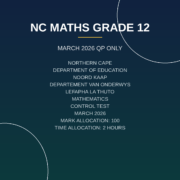 Mathematics Grade 12 Term 1 Controlled Test (2026) PDF TUK-170