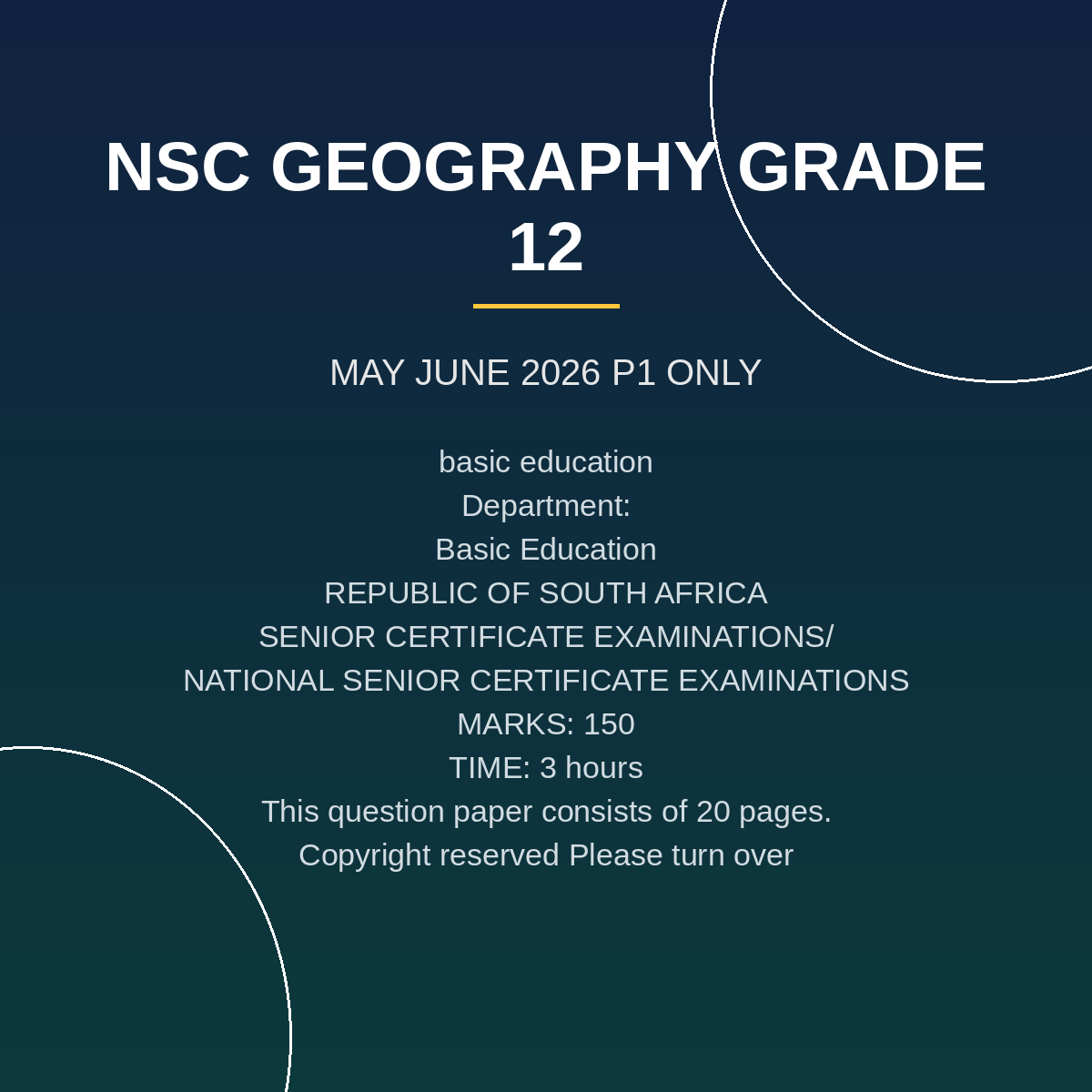Geography Grade 12 Paper 1 Term 2 Exam (2026) PDF VHM-183