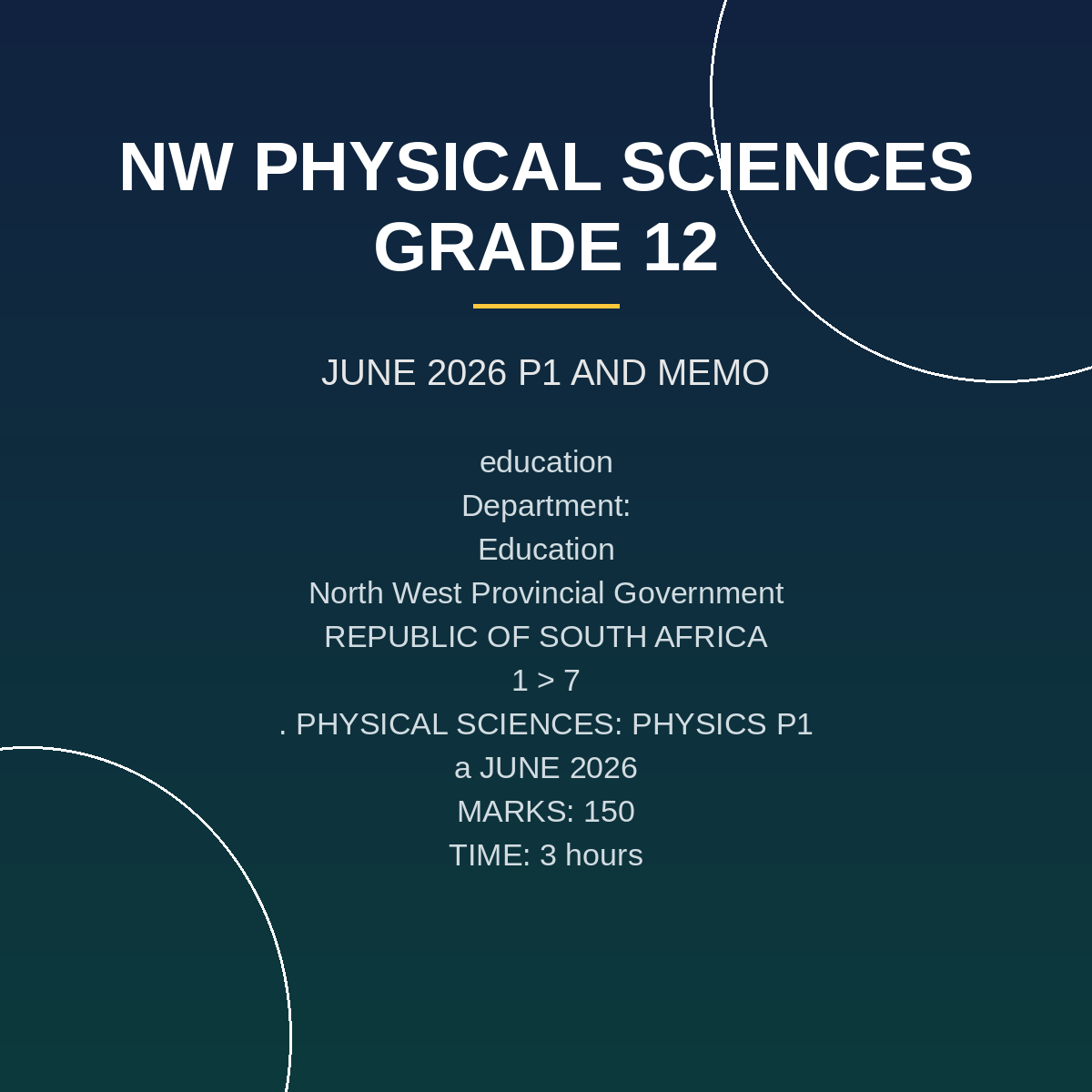 Physical Sciences Grade 12 Paper 1 Term 2 (2026) Exam PDF ZKM-209